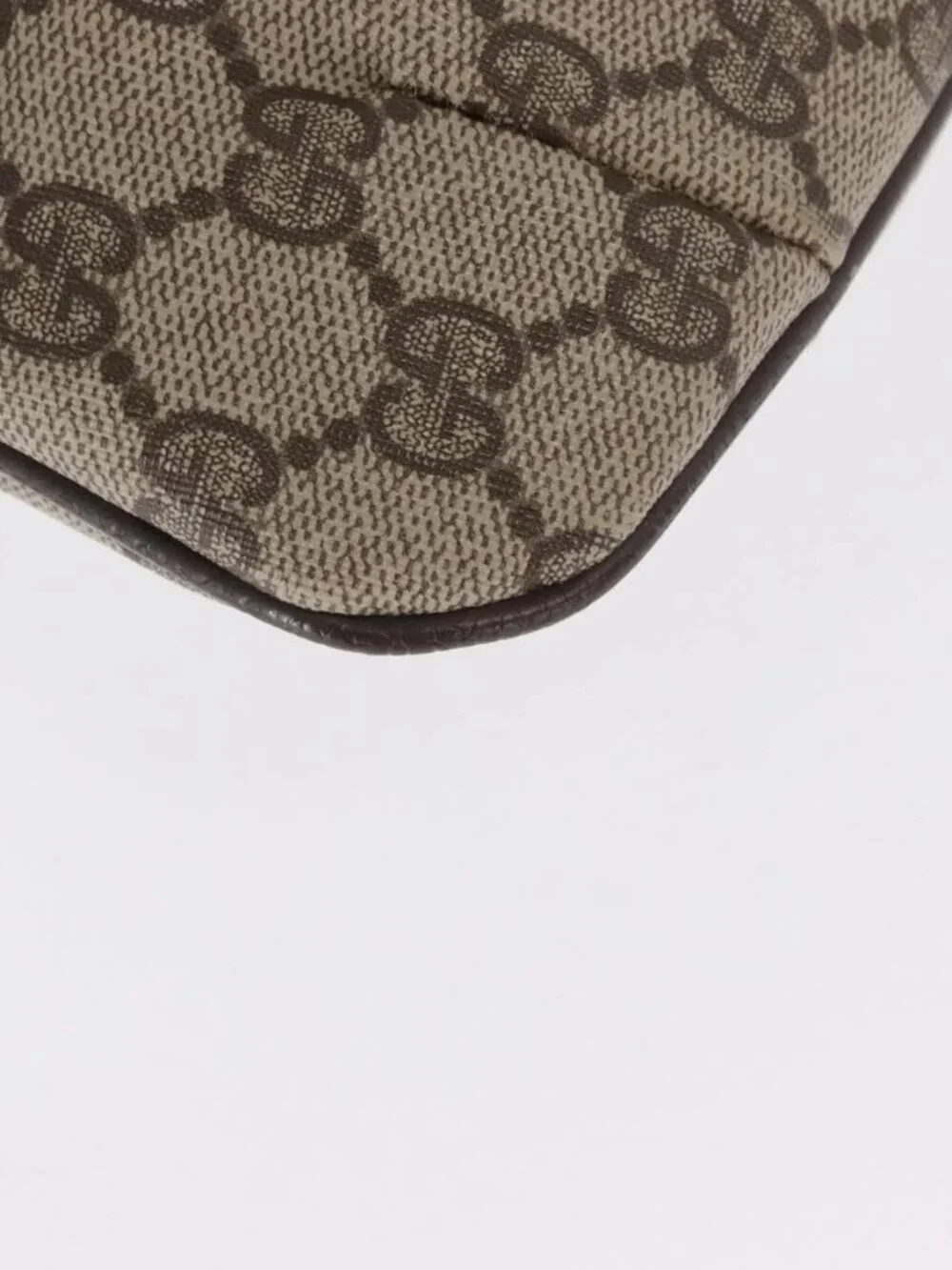 GUCCI GG Canvas Pouch PVC Leather Beige Gold 378 039 4492 Auth ti3588